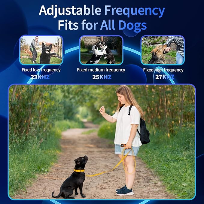 Dog Bark Deterrent Device, Anti Barking Device for Dogs 3X Ultrasonic to Correct Own or Neighbors Dog's Bad Behavior| 25ft Range, 5 Adjustable Modes Dog Training Device, Orange
