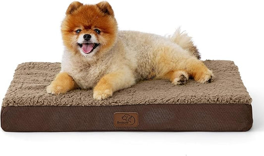 Bedsure Dog Bed for Small Dogs - Comfy Flat Puppy Beds with Removable Washable Cover, Orthopedic Egg Crate Foam Pet Mat, Suitable for Pet Up to 15 lbs