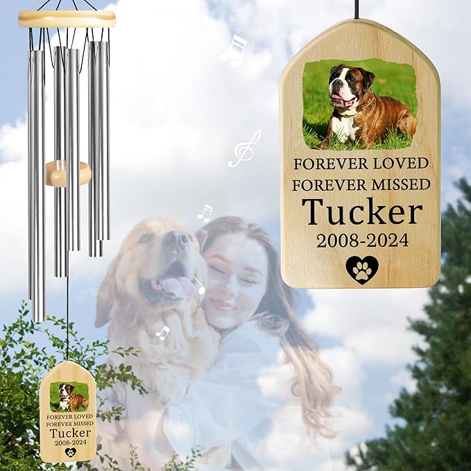 Dog Memorial Gifts for Loss of Dog, Pet Memorial Wind Chime, Pet Memorial Gifts, Pet Loss Gifts, Loss of Dog Sympathy Gift, Dog Remembrance Gift, in Memory of Dog Cat - Forever Missed