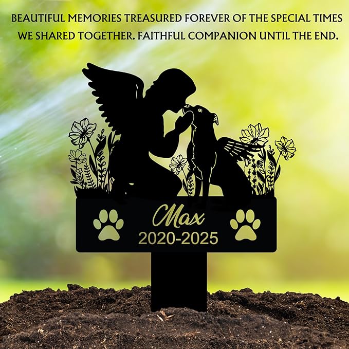 Custom Dog Grave Markers Outdoor | Personalized Pet Graveyard for Pets Owners | Personalized Pet Grave Markers Dog Memorial Headstone
