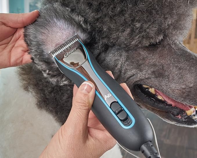 Oster A6 Cool Comfort Heavy Duty Pet Grooming Clippers with Detachable CryogenX #10 Blade, 3 Speed, Aqua Sky (078006-000-000)