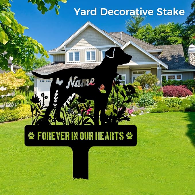 Custom Labrador Retriever Lab Dog Memorial Stake, Personalized Dog Grave Marker, Metal Pet Tombstone, Outdoor Sympathy Sign for Garden Yard Decor, Pet Loss Gift