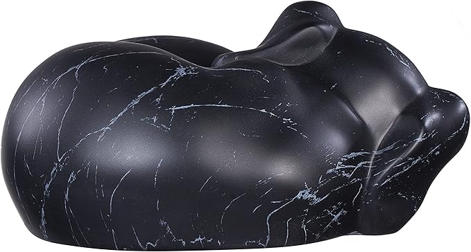 Pet Urns,Sleeping Resin Cremation Dog Urn, Dog Urns for Ashes, Small Animal Urn(Black)