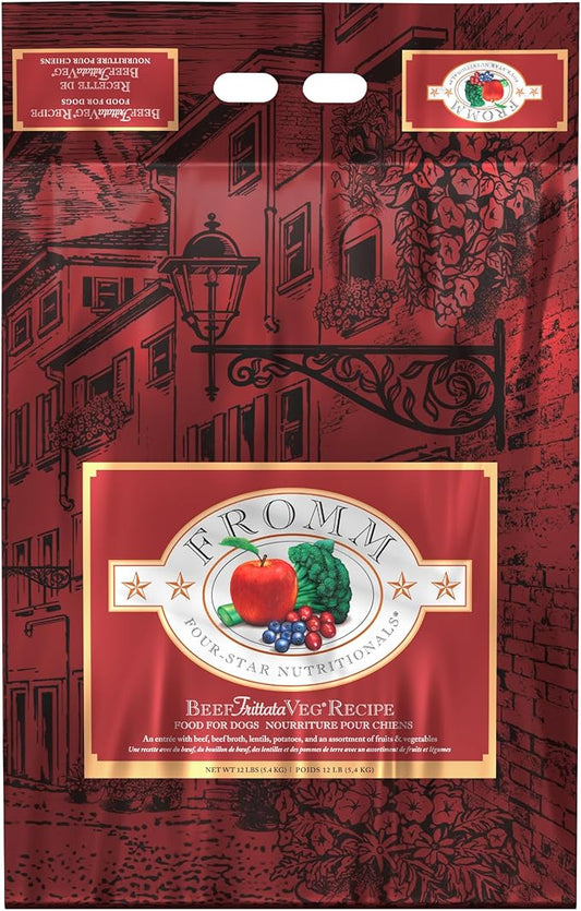Fromm Four-Star Nutritionals Beef Frittata Veg Dog Food - Premium Dry Dog Food - Beef Recipe - 12 lb