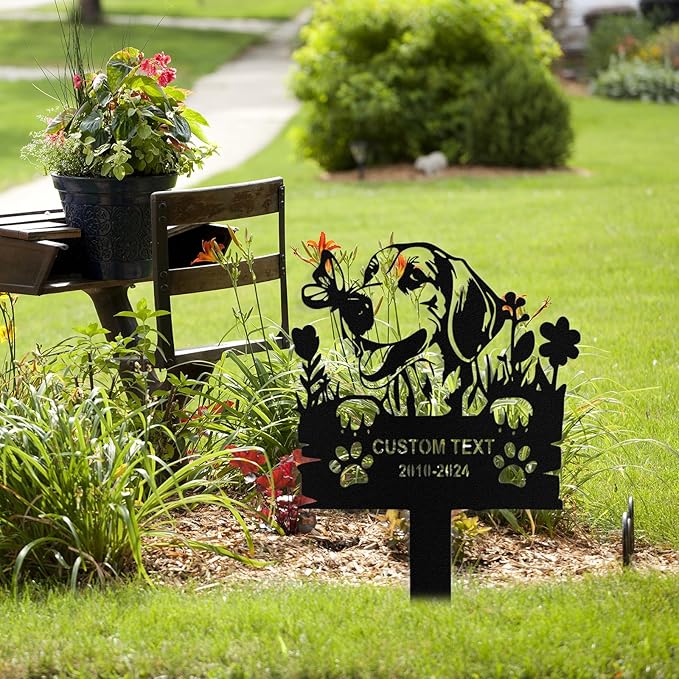 Custom Dog Grave Markers Outdoor, Personalized Pet Grave Marker Stake Dog Memorial, Outdoor Weatherproof Pet Cemetery Sign, Personalized Dog Memorial Gifts for Loss of Dog