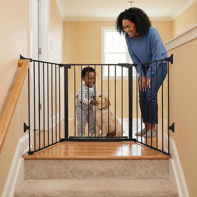 KidCo - Custom Fit Auto Closing ConfigureGate Baby Gate with with 30 Inch Door Section, Baby Fence, Safety Gate (Black)