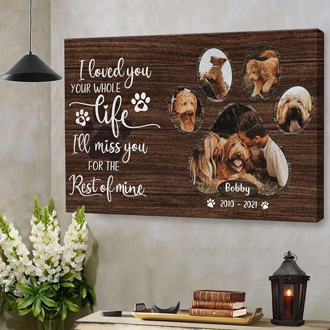 Dem Canvas Personalized Photo Canvas Prints, My Hardest Goodbye, Pet Memorial Gifts For Dog Lover, Cat Memorial Print Photos (24x16)