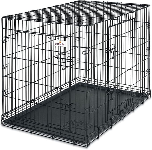Petmate 38-Inch 2-Door Training Retreats Wire Kennel for Dogs, 70 to 90-Pound