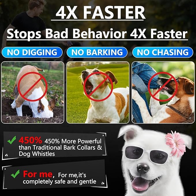 BONSO 2025 New Dog Bark Deterrent Device, 50ft Long-Range Ultrasonic Barking Control Device - Effective Anti-Barking Device to End Bad Behavior, Alternative to Shock Collars (Black)