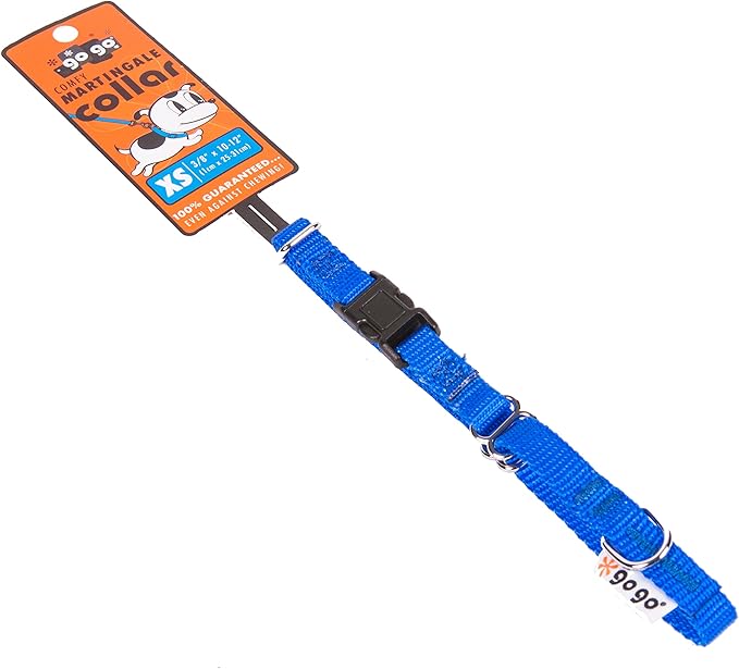 GOGO Pet Products 3/8-Inch Martingale Dog Collar, X-Small, Blue