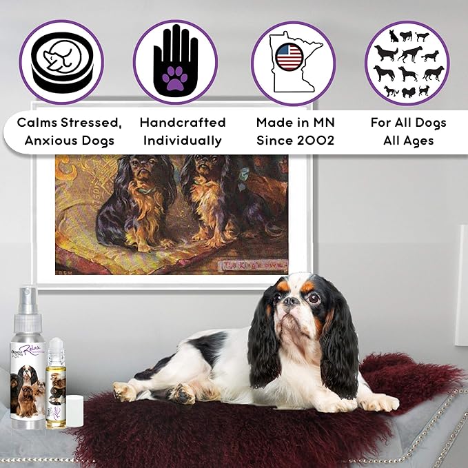 The Blissful Dog English Toy Spaniel Relax Roll-ON Aromatherapy for Dogs - Anxiety Relief for Dogs