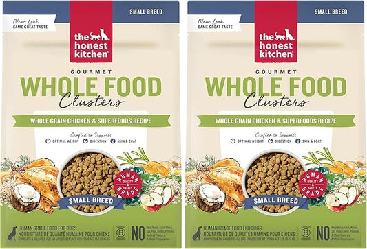 The Honest Kitchen Whole Food Clusters Small Breed Whole Grain Chicken Dry Dog Food, 1 lb Trial Pouch (Pack of 2)