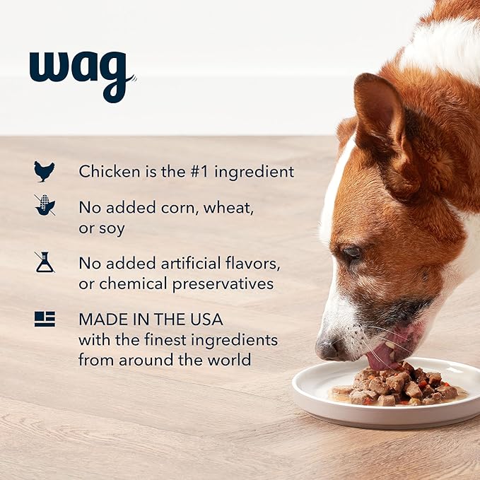 Amazon Brand - Wag Pate Canned Dog Food, Chicken Recipe, 12.5 Ounce (Pack of 12)