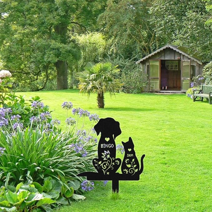 Custom Pet Grave Markers Dog Memorial Plaque, Memorial Yard Garden Outdoor Decor, Waterproof Metal Dog Grave Markers for Loss of Pets, Personalized Sympathy Remembrance Gift