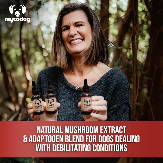 MycoDog Vitality - 20-in-1 Mushroom & Adaptogen Supplement for Dogs - Immune Health, Senior Dog, & Daily Wellness Support - Turkey Tail Mushroom for Dogs, Reishi, Chaga