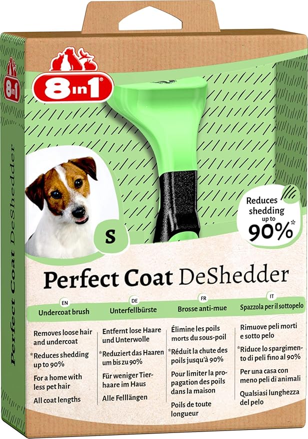 8in1 Perfect Coat DeShedder S - Undercoat brush for small dogs, dog brush suitable for short and long hair