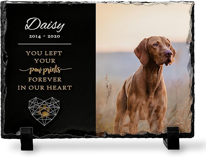 Brd Gifts Pet Memorial Stone with Photo - 6"x8" - 6 Designs - Pet Grave Marker - Pet Headstone | Dog Memorial Stone - Garden Memorial Stones - Personalized Memorial | Waterproof - Outdoor & Indoor #4