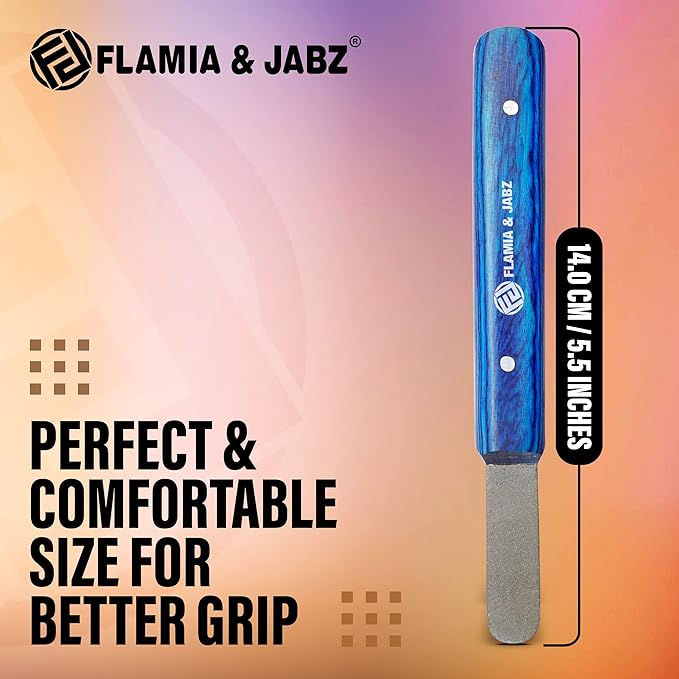 FLAMIA & JABZ Stripping Metal Stone Diamond Edged for Dogs, Cats & Pets with Wooden Grip (Fine)