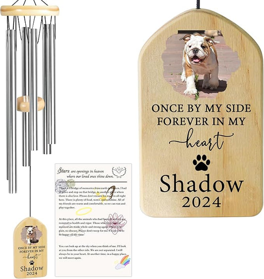 Dog Memorial Gifts for Loss of Dog, Pet Memorial Wind Chime, Pet Memorial Gifts, Pet Loss Gifts, Loss of Dog Sympathy Gift, Dog Remembrance Gift, in Memory of Dog Cat - by My Side Forever
