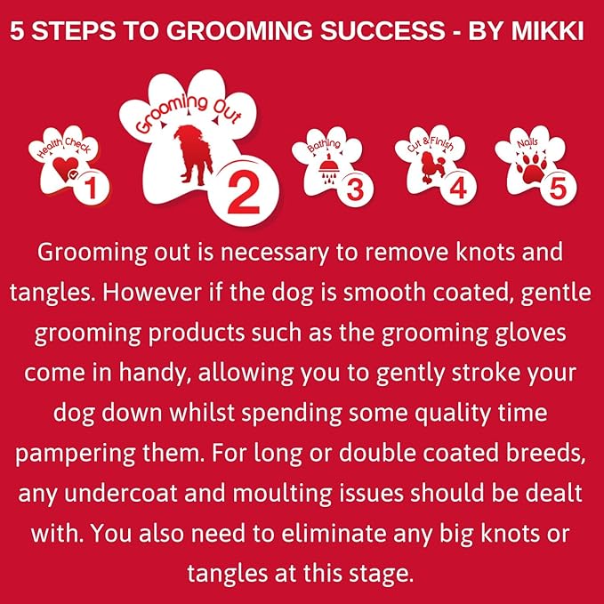 Mikki Dog, Cat, Puppy, Kitten Grooming Soft Pin Slicker Brush -For Knot, Tangle -Lrg-XLrg Pet-XLarge