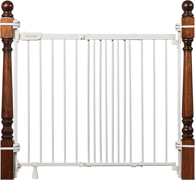 Ingenuity Stairway+ 46W Series Safety Pet and Baby Gate, 32"-48" Wide, 32.5" Tall, Pressure or Hardware Mounted, Install Wall to Wall or Bannister to Bannister to Bannister in Doorway or Stairway