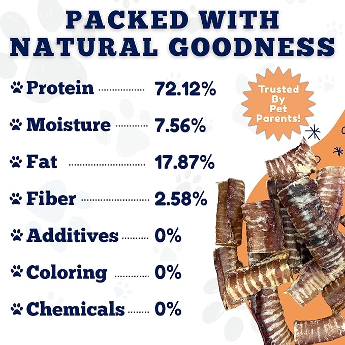 Amazing Dog Treats - Beef Trachea Rings (3-4 Inch, 12 Count) -Premium Dog Chews- Great for Small Size Dogs - Excellent Source of Glucosamine and Chondroitin- Great for All Breeds