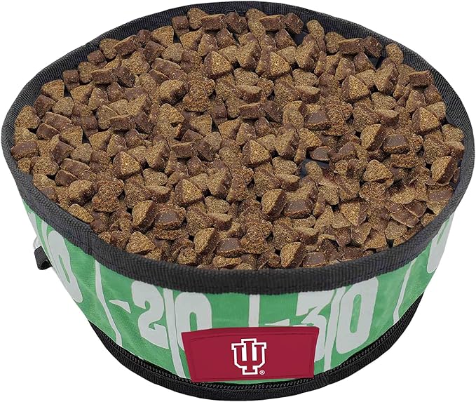 Pets First NCAA Indiana Hoosiers Collapsible Dog Travel Bowl Set, 2 Pack Food & Water Bowls for Dogs, Best Portable & Lightweight Leak-Proof Dog Bowls for Travel