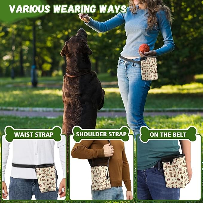 Horse Cactus Puppy Training Pouch Portable Dog Food Dispenser Dog Trainer Essentials Supplies Reward Pouch Holder for Dogs & Puppies with Multiple Ways to Wear