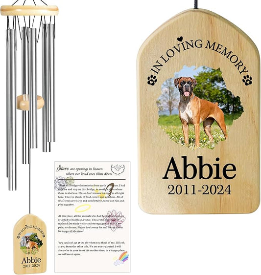Dog Memorial Gifts for Loss of Dog, Pet Memorial Wind Chime, Pet Memorial Gifts, Pet Loss Gifts, Loss of Dog Sympathy Gift, Dog Remembrance Gift, in Memory of Dog Cat - Loving Memory