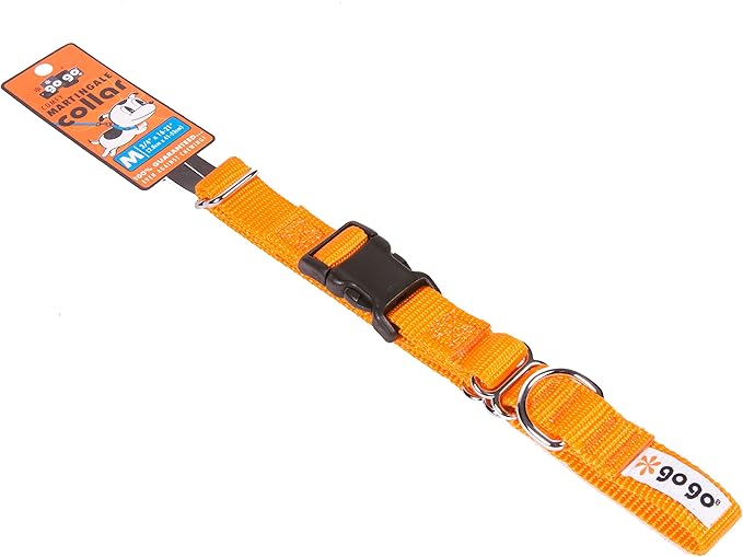 GOGO Pet Products 3/4-Inch Martingale Dog Collar, Medium, Orange