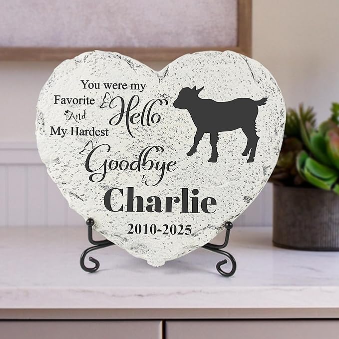 Personalized Dog Memorial Stone, Loss Gifts for Pet, Garden Stone, Pet Loss Gifts Cat Memorial Gifts, Cemetery Decorations, Grave Stone (Goat)