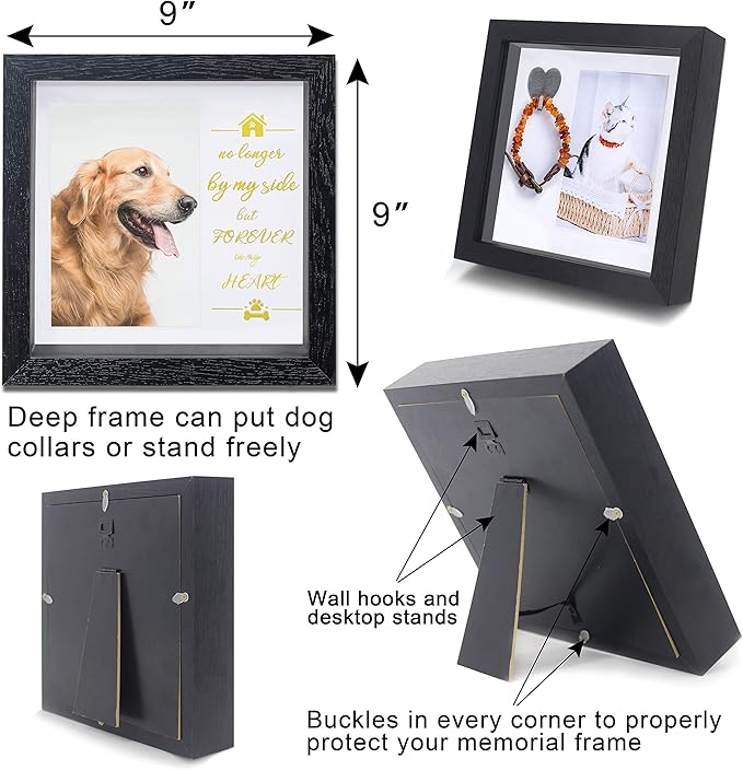 KCRasan Pet Picture Frame Memorial - Dog Memorial Sentiment Frame for Loss of Dog Gifts - Pet Collar Frame Remembrance Sympathy Cat Tribute Keepsake