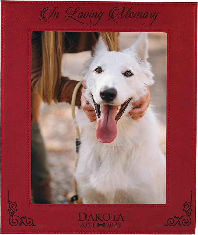 My Personal Memories Custom Personalized Dog Loss Memorial Pet Remembrance Picture Frame (Red)