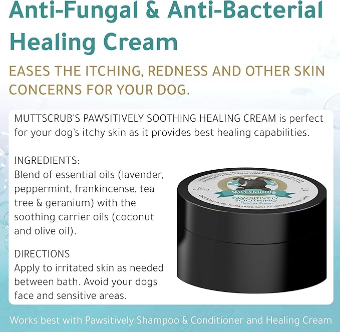 MUTTSCRUB Pawsitively Soothing All Natural Healing Lotion for Dogs - Stops Itching, Redness, and Irritation