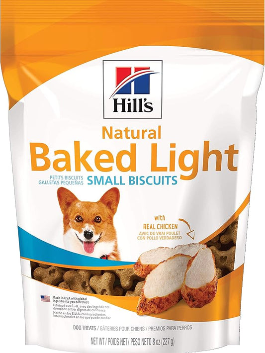 Hill's Natural Baked Light Biscuit Treats for Small Dogs, Chicken, 8 oz. Bag