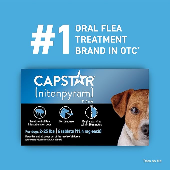 CAPSTAR Flea Treatment for Dogs 2-25 lbs (6 Doses) + NEXTSTAR Flea and Tick Prevention for Small Dogs 5-22 lbs (3 Doses) Bundle