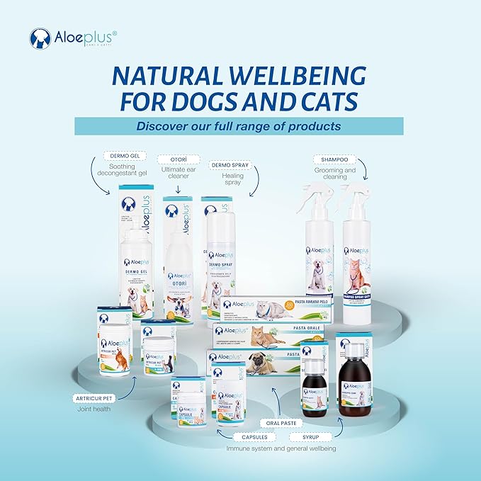 Dog Syrup 150ml - Complementary Energy and detoxifying Food Based on Organic Aloe Arborescens, Strengthens Natural defenses, Ideal as a Tonic for Senior Dogs and Puppies.