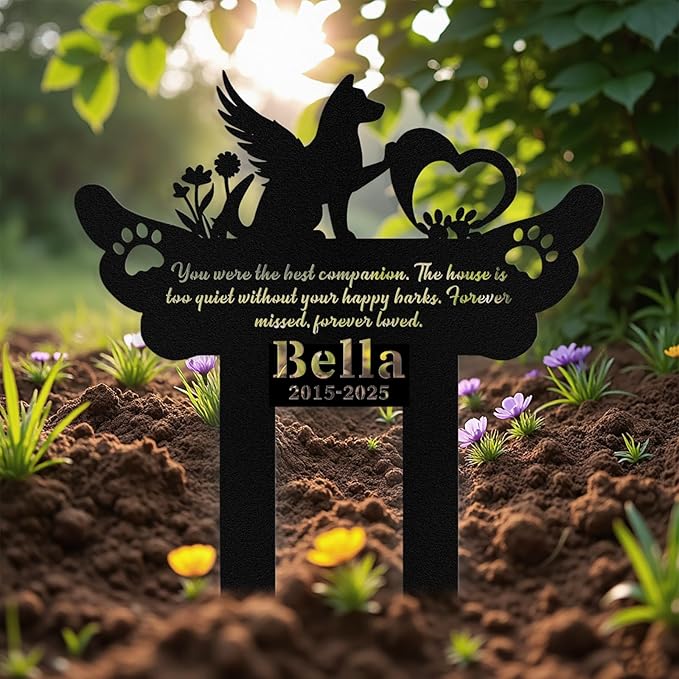 Custom Dog Grave Markers Outdoor, Personalized Pet Grave Marker Stake Dog Memorial, Outdoor Weatherproof Pet Cemetery Sign, Personalized Dog Memorial Gifts for Loss of Dog
