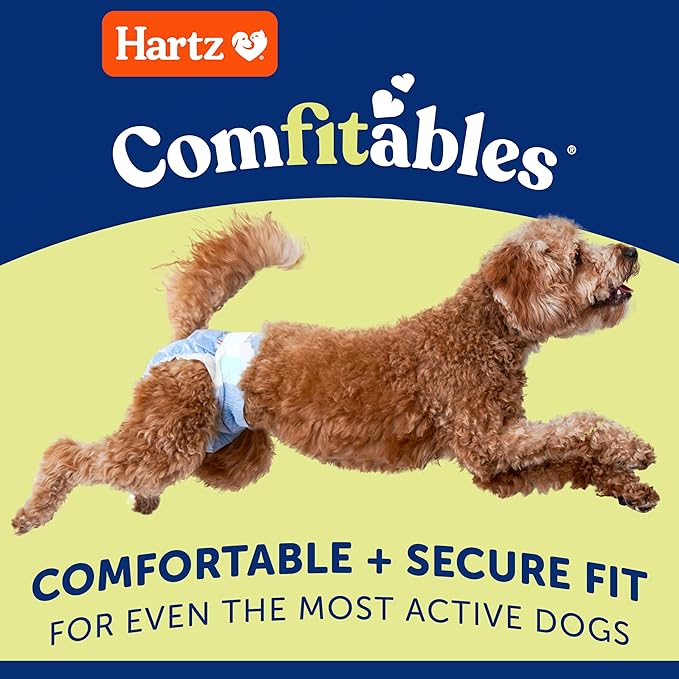 Hartz Comfitables Disposable Dog Diapers, Size XL 5 count, Comfortable & Secure Fit, Easy to Put On, Super Absorbent Male and Female Diaper