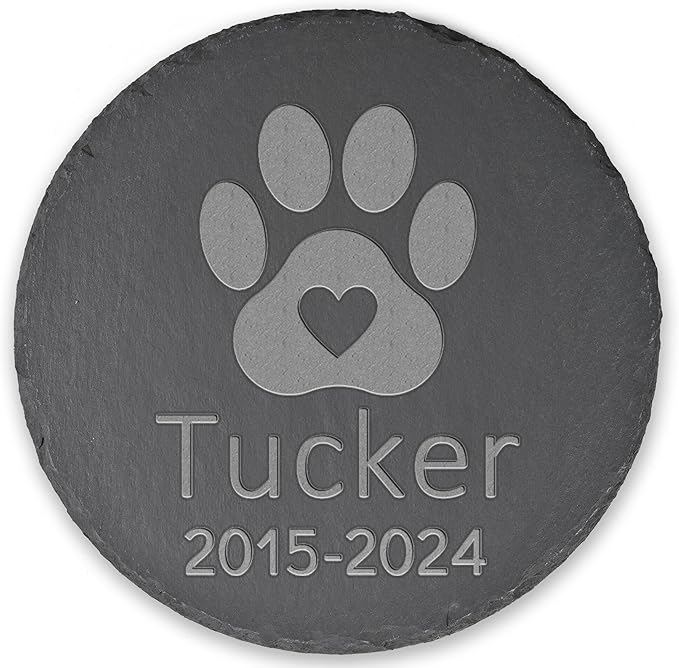 Pet Memorial Gift, Pet Memorial Stone, Sympathy Gift, Personalized Pet Memorial, Memorial Gift, Dog Memorial, Cat Memorial, Memorial Stone - Paw Print with Heart