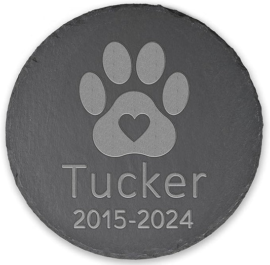 Pet Memorial Gift, Pet Memorial Stone, Sympathy Gift, Personalized Pet Memorial, Memorial Gift, Dog Memorial, Cat Memorial, Memorial Stone - Paw Print with Heart