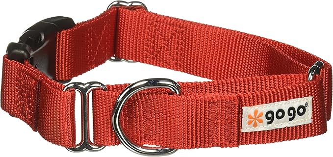 GOGO Pet Products Martingale 1" Wide Fits a Dog with a 16"-21" Girth Gentle Training Collar, Medium/Large, Red