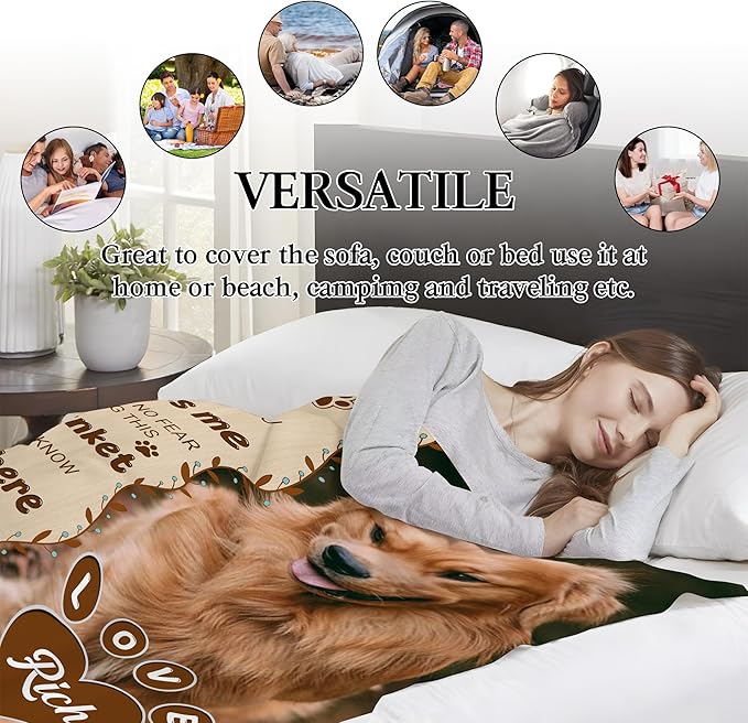 Ship Next Day, Customized Pet Memorial Gifts, Custom Dog Blanket with Picture Name, Personalized Pet Memorial Blanket with Photos, Loss of Pet Sympathy Gift, Dog Passing Away Bereavement Gifts