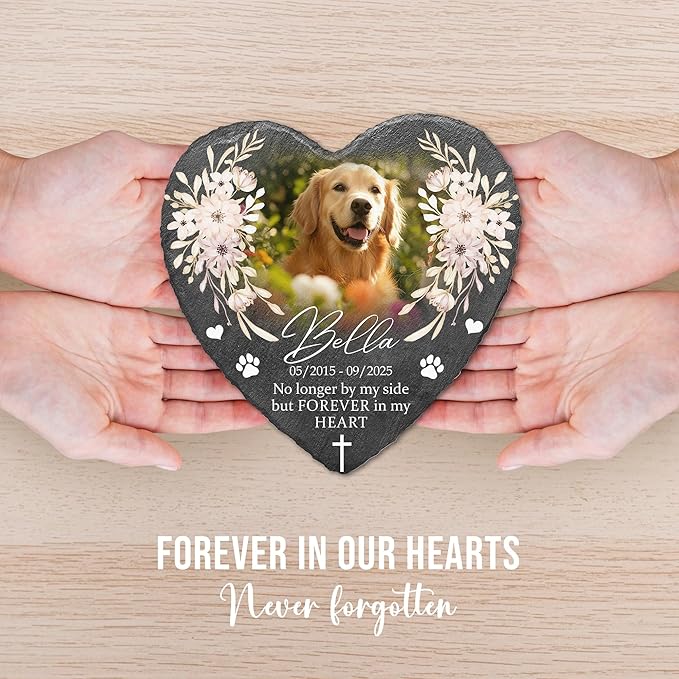 Personalized Dog Memorial Stone for Dog Memories | Pet Memorials for Dogs with Photo | Beloved Pet Memorial Stones for Dogs Personalized Gifts Pets | Custom Plaque Stone for Furry Friend Loss