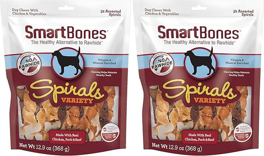 SmartBones Spirals Variety Pack,(Pack of 64)