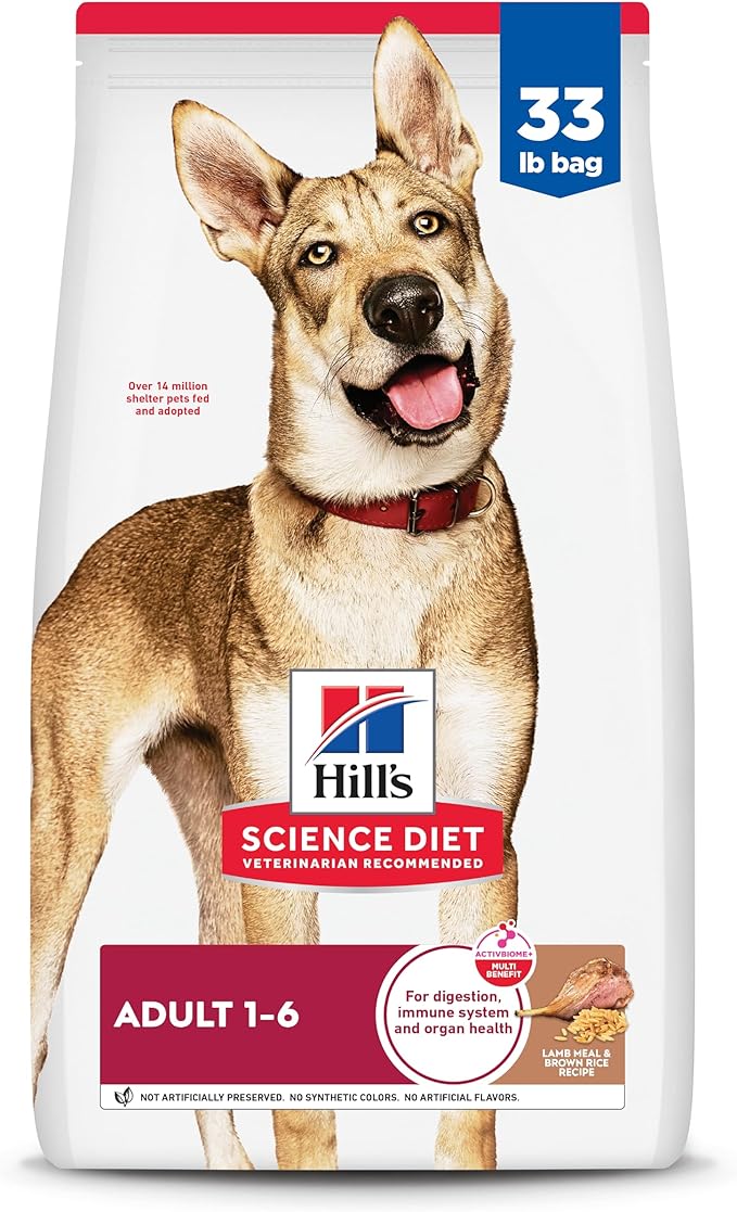 Hill's Science Diet Adult 1-6 Dry Dog Food, Lamb Meal & Brown Rice, 33 lb. Bag