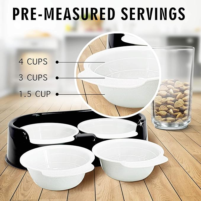 Cali Pets Clean Feeder Pet Bowls with Stand | Interchangeable Large Dog Food Bowls or Cat Feeder Bowl Set | BPA Free Plastic Pet Feeding Station