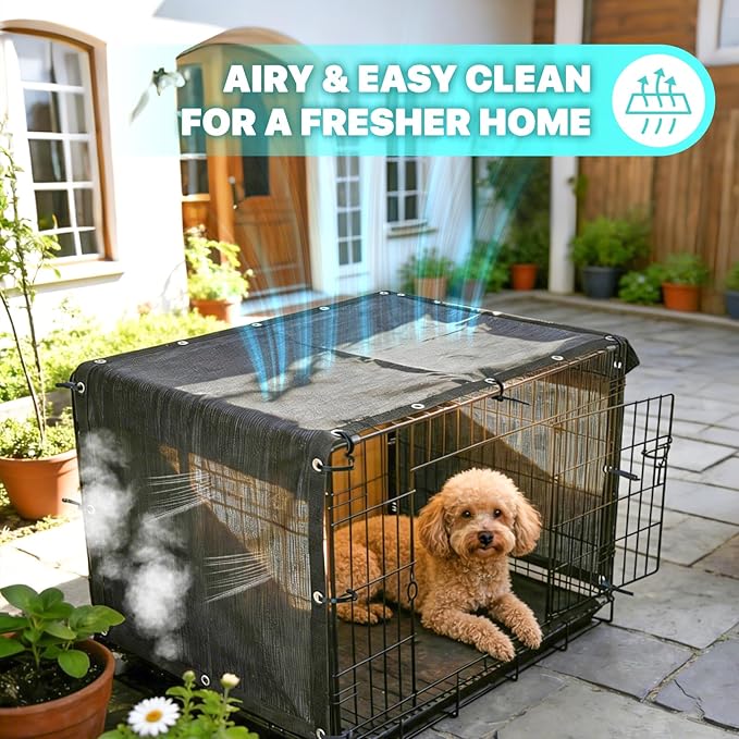 Royal Shade 3' x 3' Black Custom Size 90% Shade Cloth Dog Kennel Shade Mesh Tarp Sunblock with Grommets for Dog Kennel Cover, Fence Privacy Screen, Greenhouse, Chicken Coop & Pet Playpen.