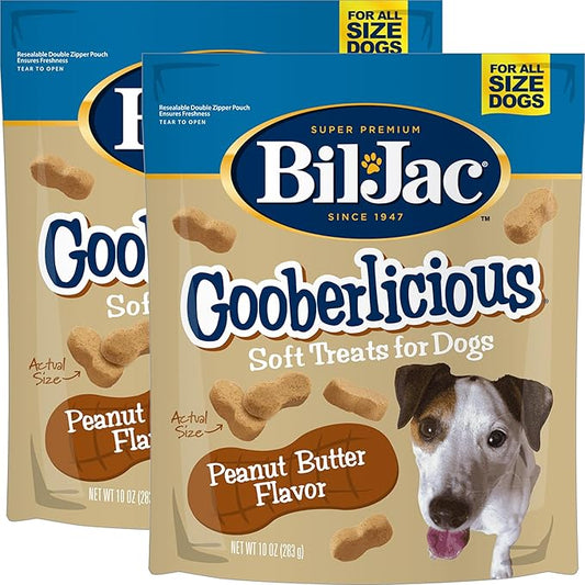 Bil-Jac Gooberlicious Soft Treats for Dogs, Peanut Butter Flavor, Made with Real Chicken Liver, 10oz (2-Pack)