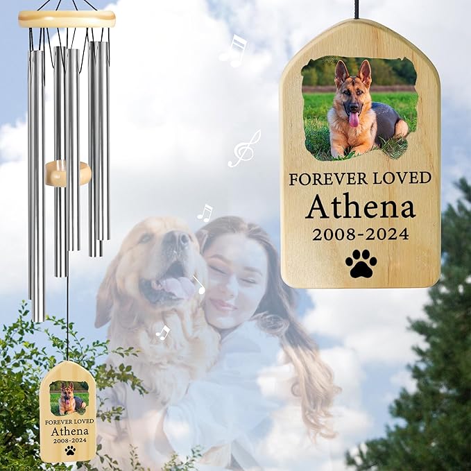 Dog Memorial Gifts for Loss of Dog, Pet Memorial Wind Chime, Pet Memorial Gifts, Pet Loss Gifts, Loss of Dog Sympathy Gift, Dog Remembrance Gift, in Memory of Dog Cat - Forever Loved